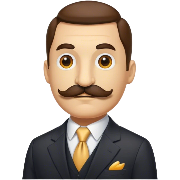 Cockeach with moustache wearing a suit  emoji