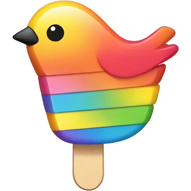 Rainbow bird popsicle emoji