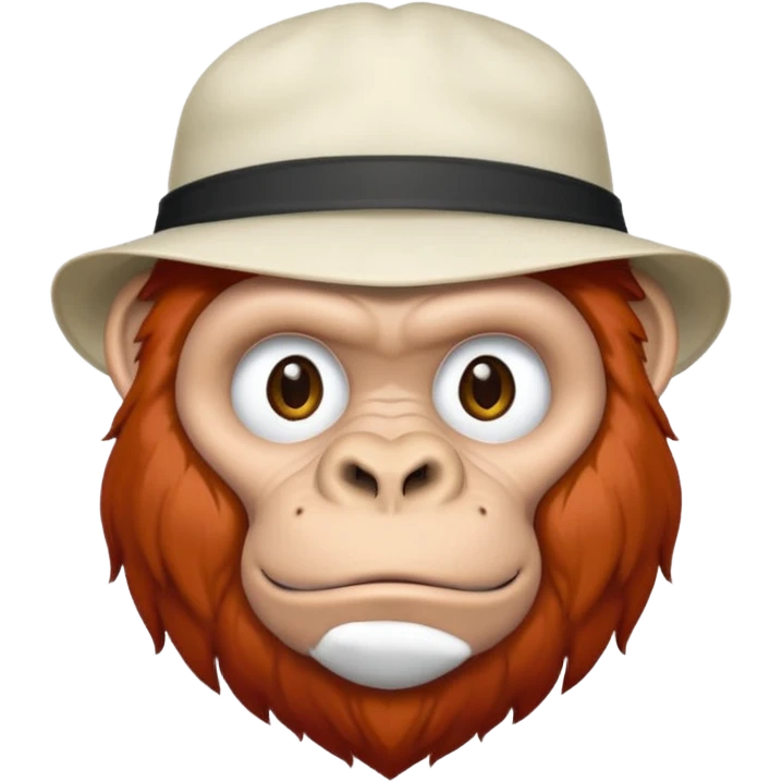 red haired gorilla with white hat emoji