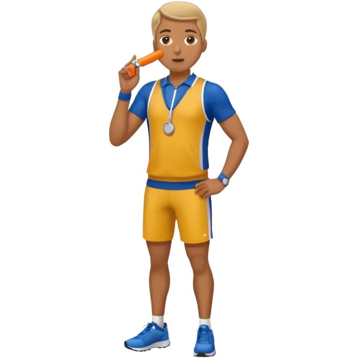 track coach with whistle full body emoji