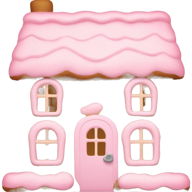 Cosy light pink gingerbread house  emoji