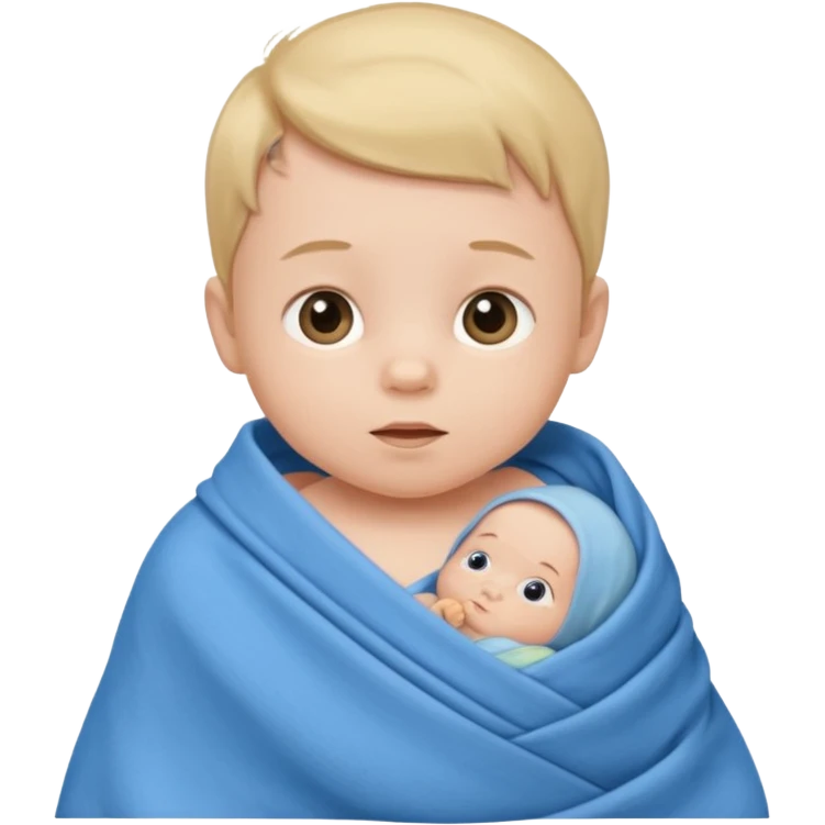 Baby boy in blue swaddle emoji