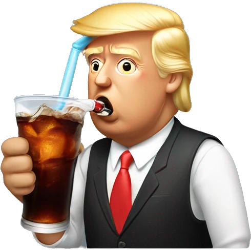 Donald trump drinking a cola emoji