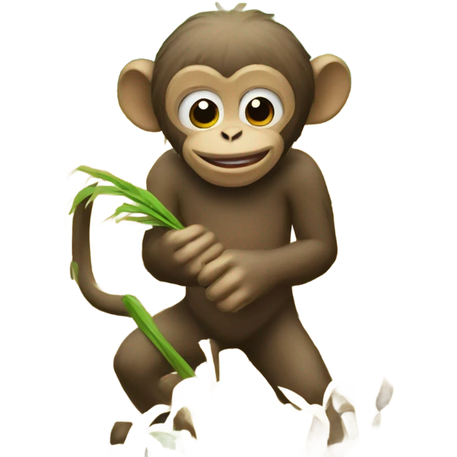 Monkey working in a field  emoji