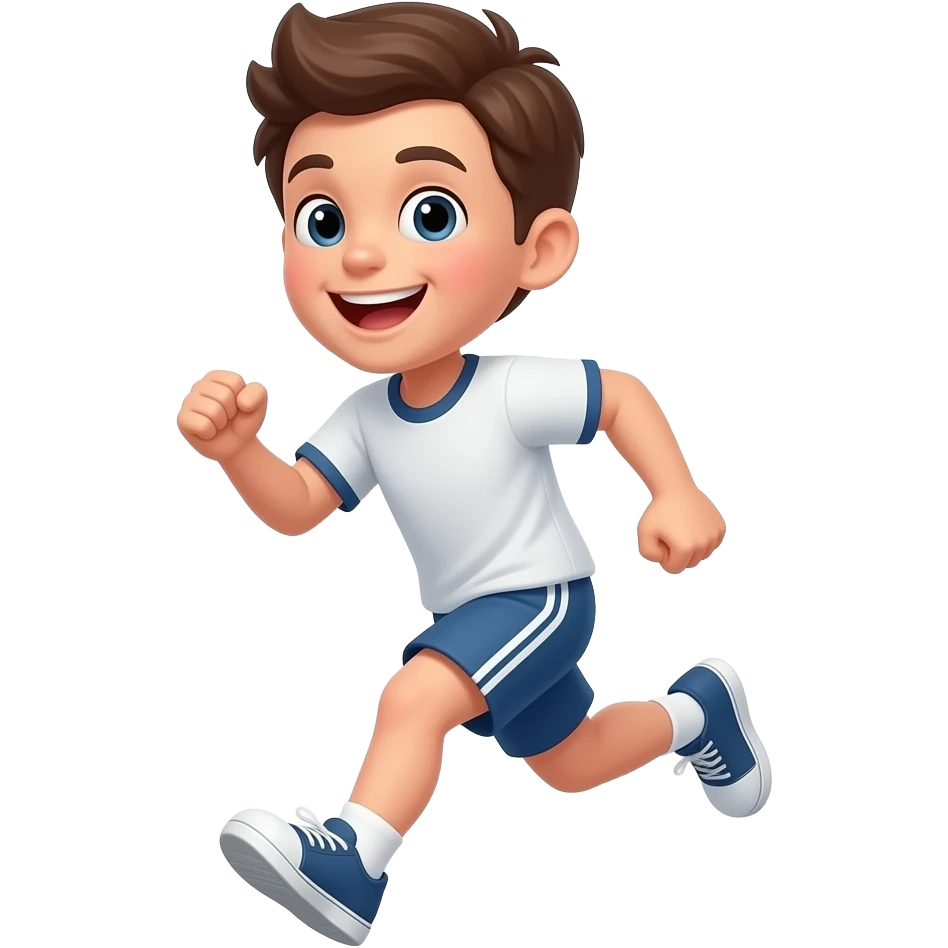 cute  person running happily fast emoji