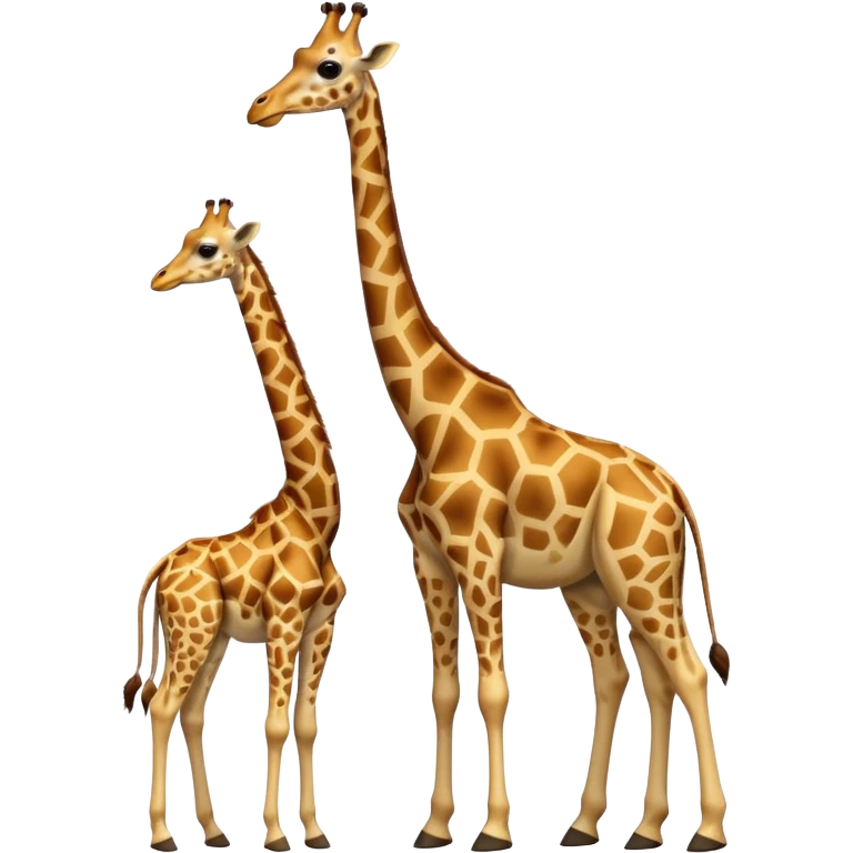 High resolution giraffe with its baby emoji