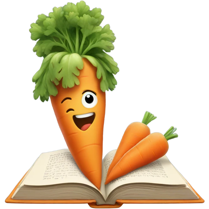 carrot reading book emoji