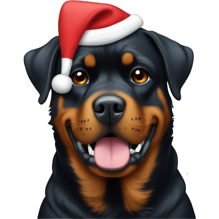 Rottweiler wearing Christmas jumper  emoji