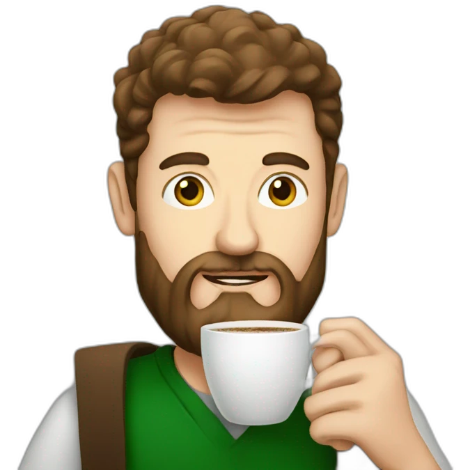 Irish man drinking coffee emoji