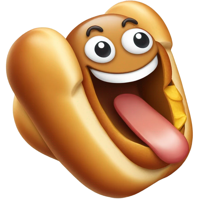Smiling hot dog  emoji