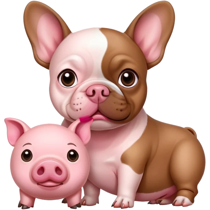 French bulldog and a pig emoji