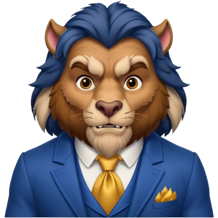 The Beast from Beauty and the Beast, wearing a blue suit emoji emoji
