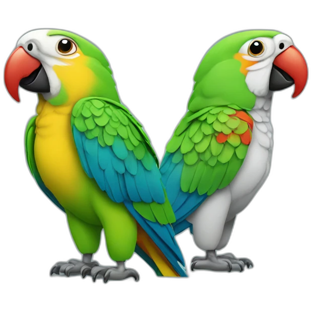 4 parrots in business casuals emoji