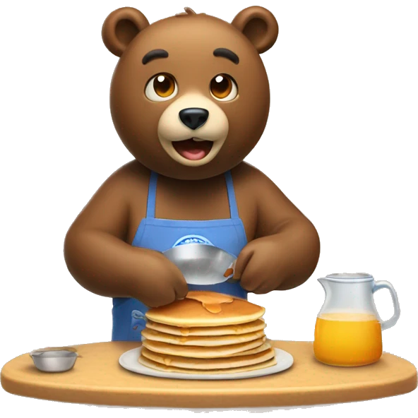 bear cooking pancakes emoji