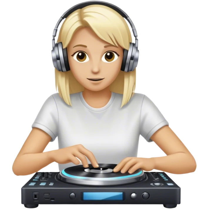 White dj blonde hair scratching the disk emoji