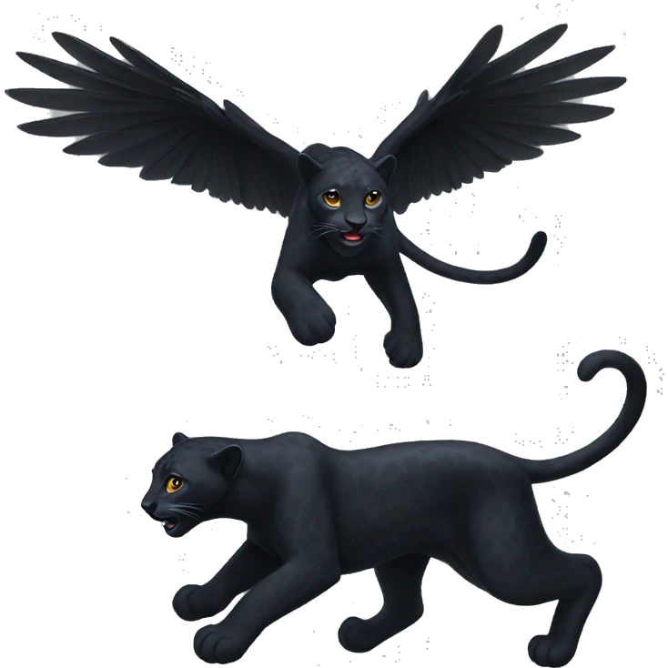 winged black leopard flying emoji