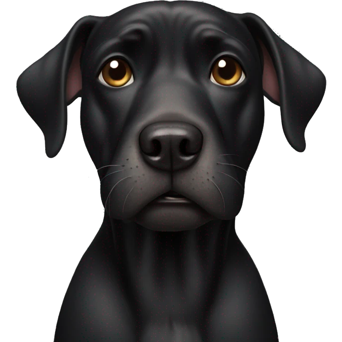 ugly black dog emoji