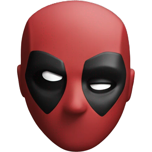 one round Deadpool face emoji