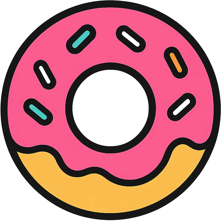 donut icon with color outline emoji