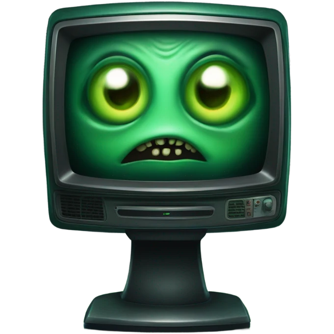 a scary alien on a TV screen emoji