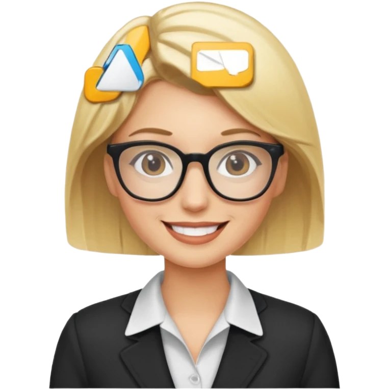 Blonde marketing agent with glasses emoji