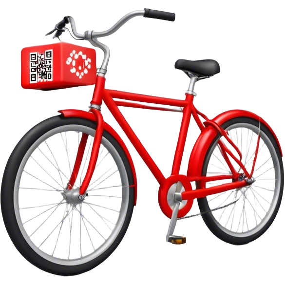 QR code on a red bike  - show the qr kode on the bike emoji