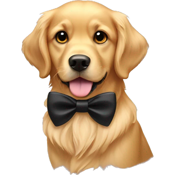 Golden retriever with black bow emoji
