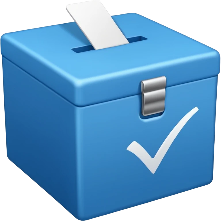 Blue box with a blue check in side emoji