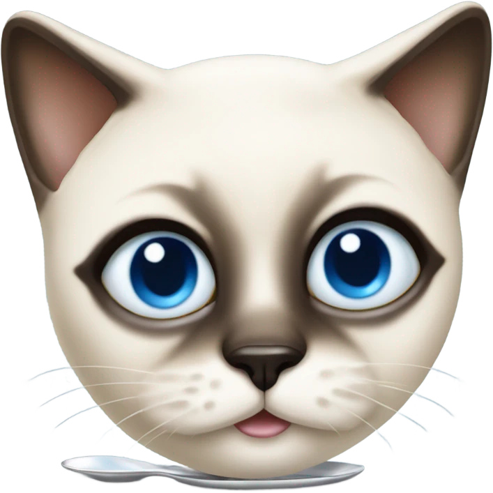 Siamese cat eating yogurt emoji