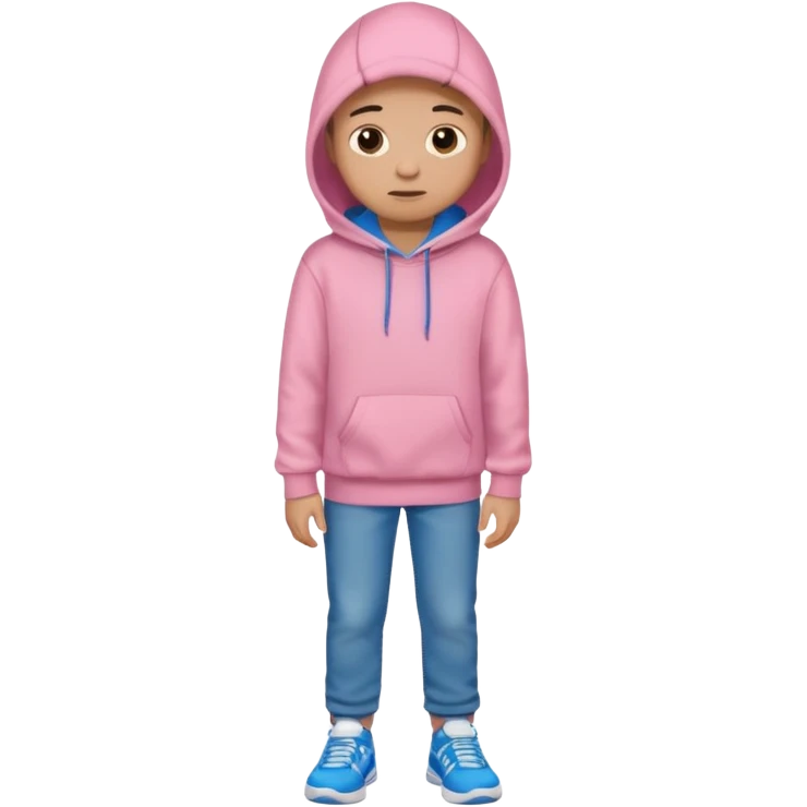 Kid Boy in pink hoodie and sneakers emoji