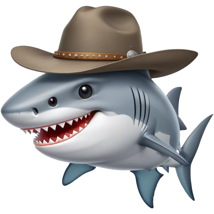 shark with a cowboy hat emoji