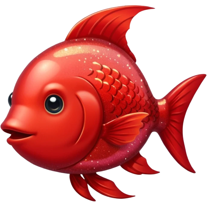 red glitter cute fish emoji