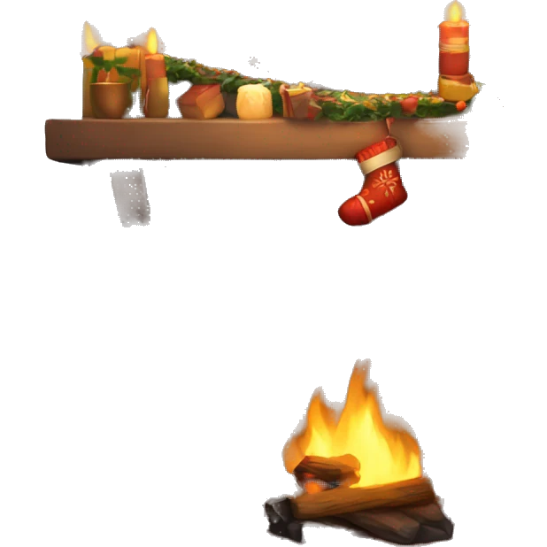New Year's cozy fireplace emoji