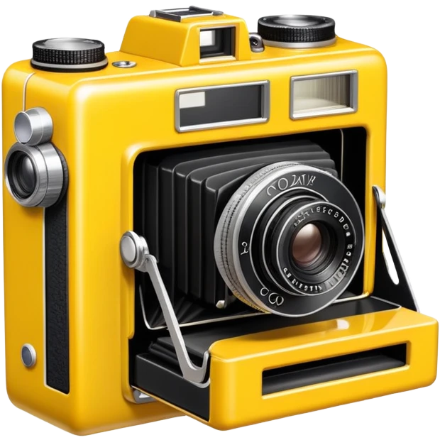 Vintage Kodak camera with bright yellow casing, classic retro design emoji