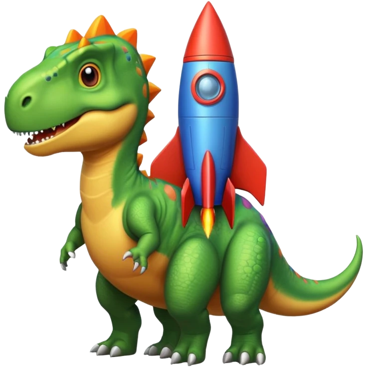Dinosaurs with Rocket emoji