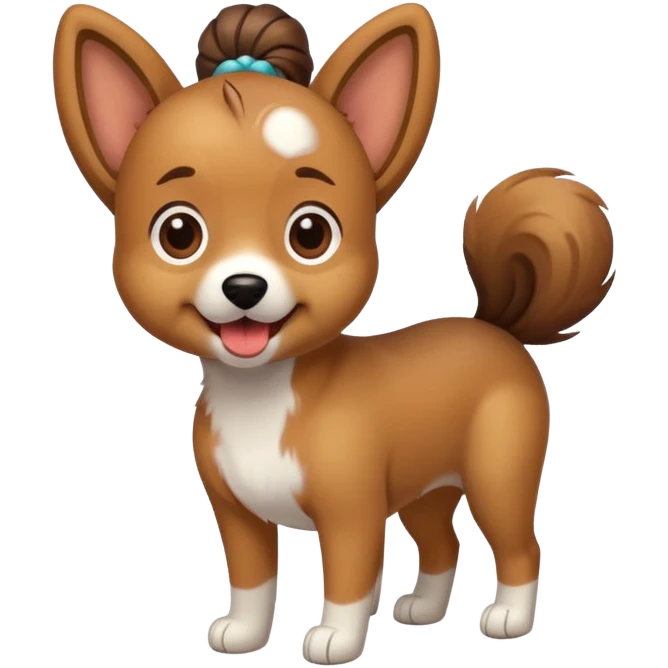 Dog with pony tail emoji