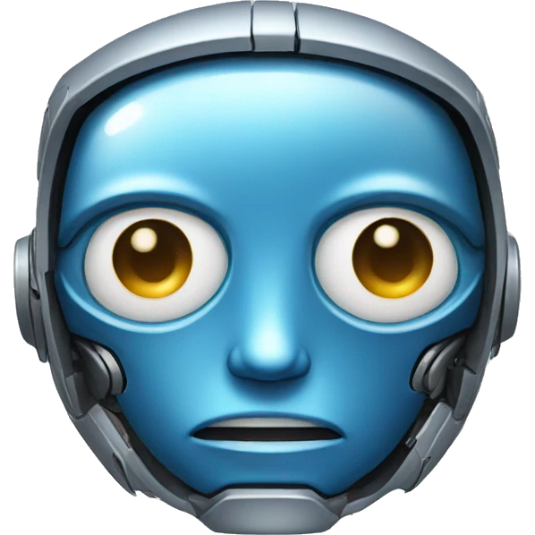 robot face with blue eyes  emoji