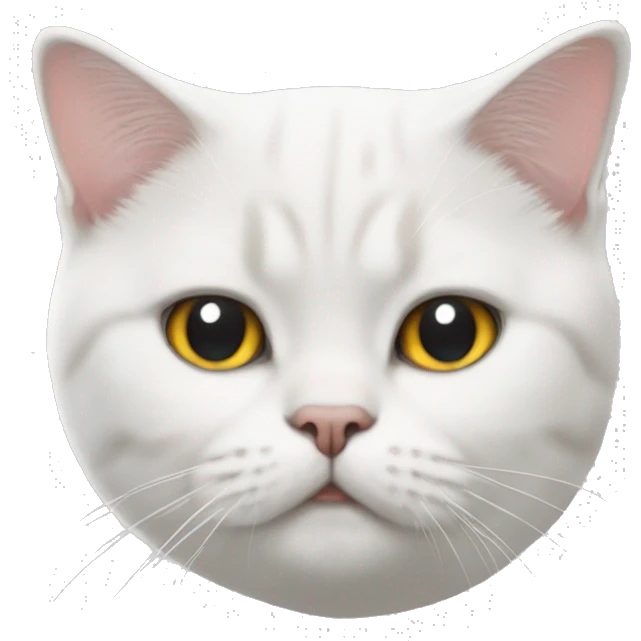 White British shorthair cat emoji