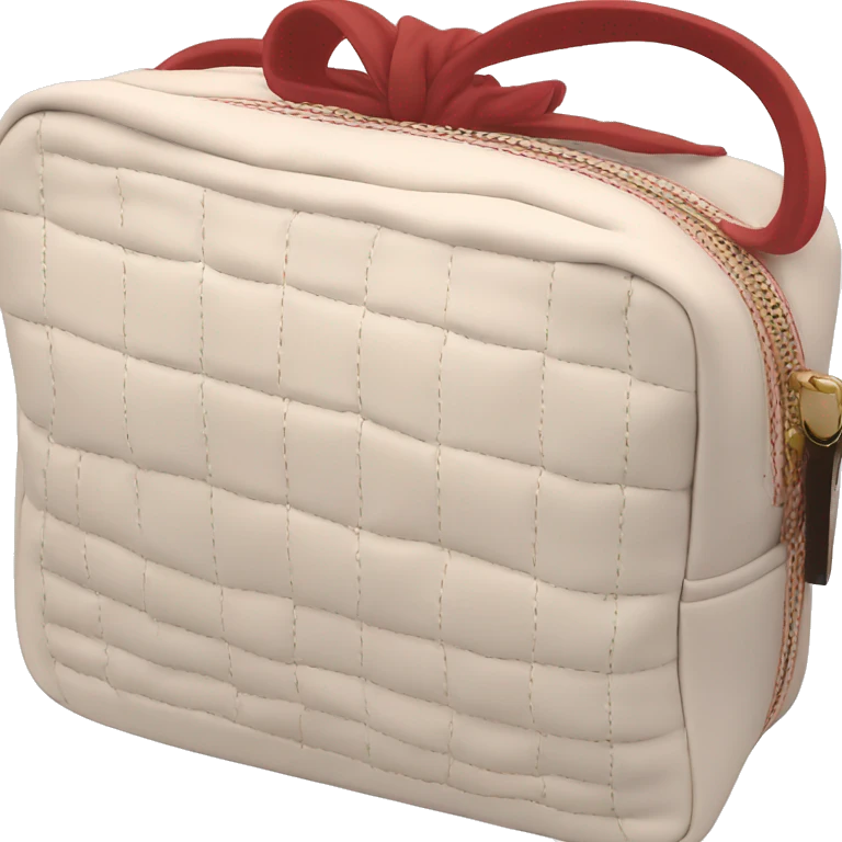 Quilted Box pouch make up bag  emoji