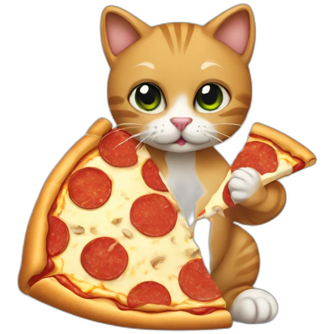 cat eating pizza emoji