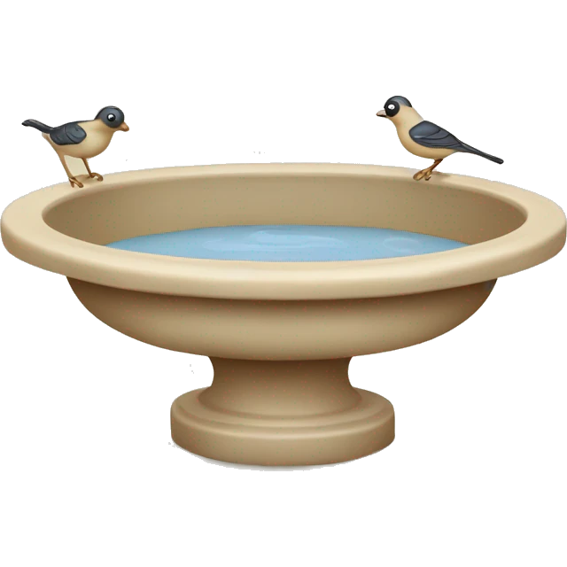 Vintage beige bird bath emoji