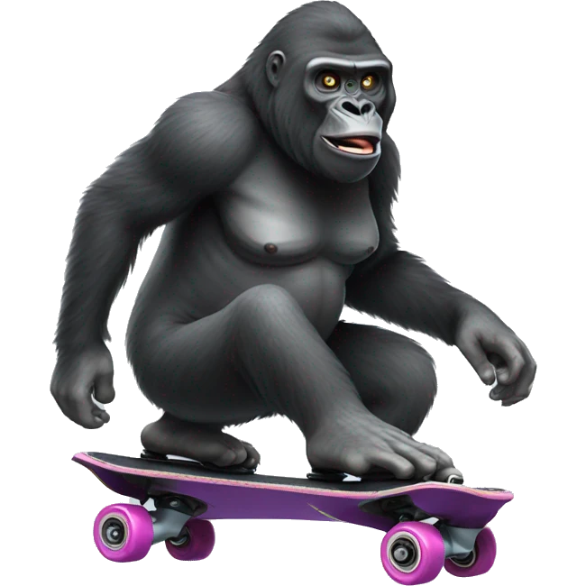 Roller skating gorilla  emoji