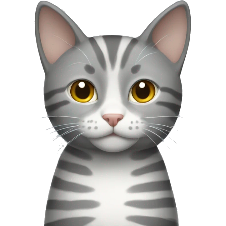 Gray cat with white stripes  emoji