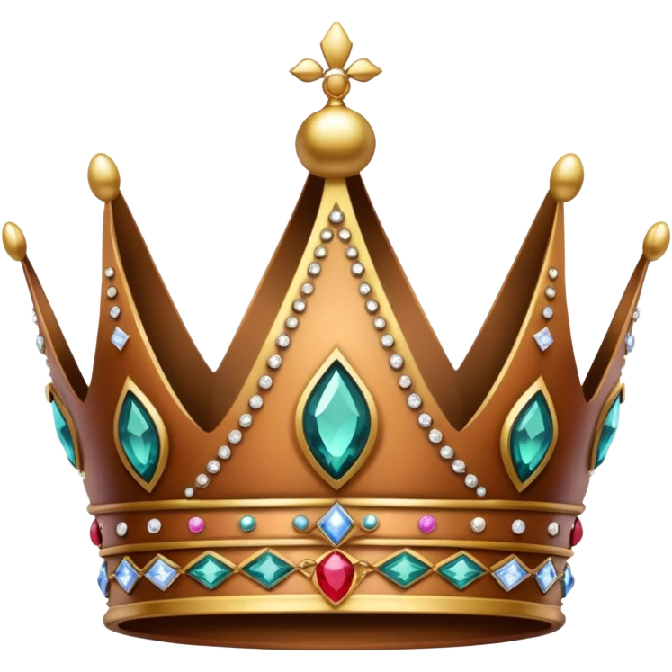 Simple brown crown with jewels emoji
