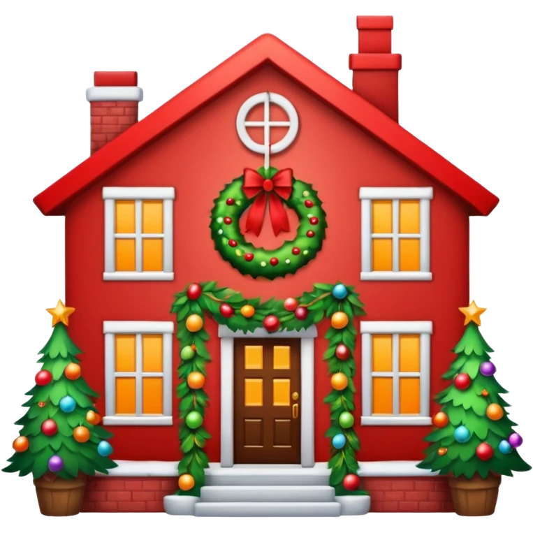 house decorated for christmas emoji