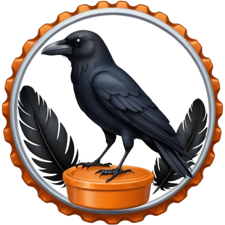 Crow on bottle cap, Street Wildlife. emoji