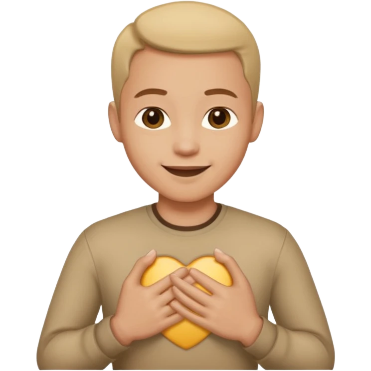Persona mano al pecho sonriendo emoji