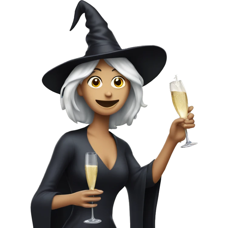 Witch Popping Champagne Bottle emoji