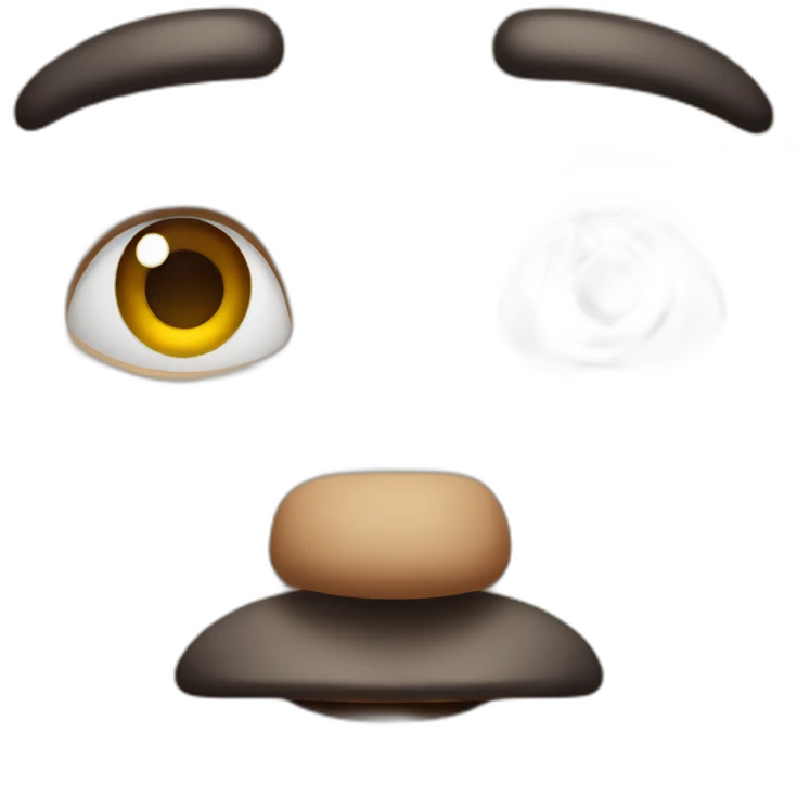 man big lip cheek hollowed with raised eyebrow emoji