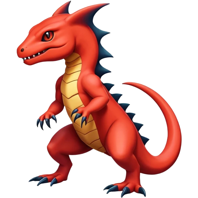 Colorful Dark Shiny Exotic Salandit-Guilmon-Quilava-Fakémon-hybrid-creature (full body)  emoji